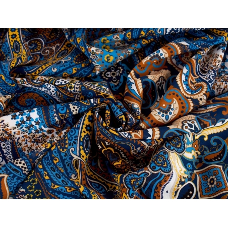 Tkanina jedwabna - Denim etno - w stylu Etro - raport