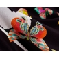 Silk signed - Farfalle on shawl - report - colors