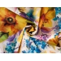 Soie signée - Fleurs peintes