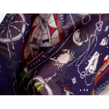 Seta firmata - Storie di mare - in stile Tommy Hilfiger