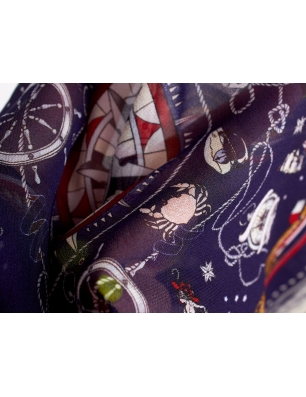 Tkanina jedwabna - Storie di mare - w stylu Tommy Hilfiger