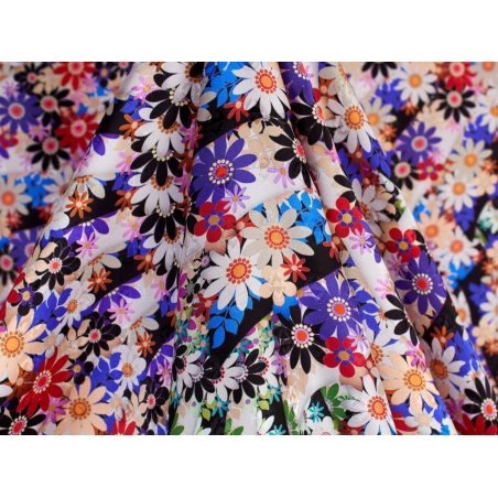 Seta firmata - Margherite - in stile Missoni
