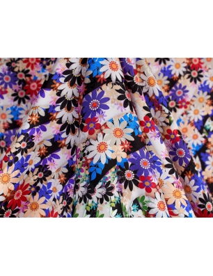 Tkanina jedwabna - Daisies - w stylu Missoni