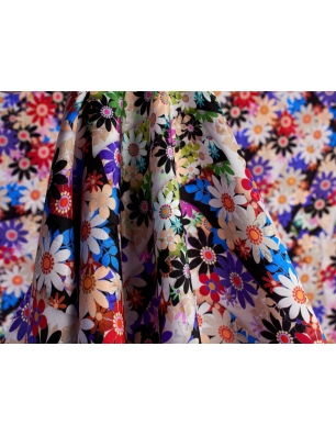 Tkanina jedwabna - Daisies - w stylu Missoni