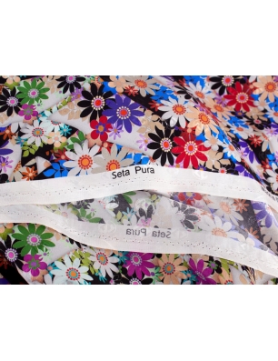 Tkanina jedwabna - Daisies - w stylu Missoni