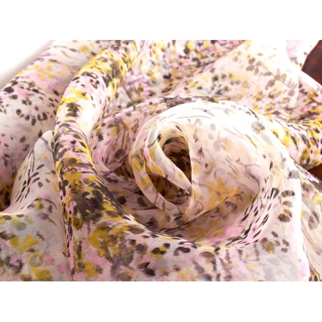 Seiden mit Signatur - Organza mit Muster - Farben