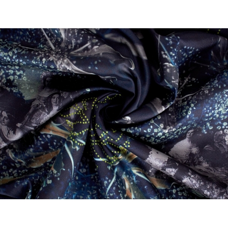 Tissu en soie signé - Rococo au crépuscule