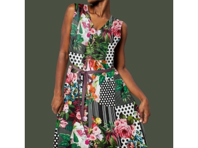 Viskosatrikå - Punti e fiori - i Dolce&Gabbana-stil - färger