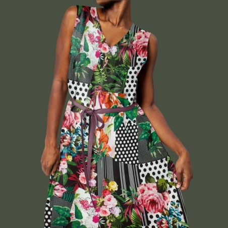 Viskózová pletenina - Punti e fiori - ve stylu Dolce&Gabbana - barvy