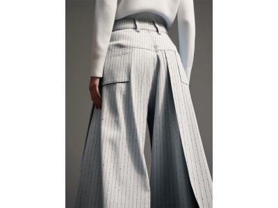 Lyocell - fabric with fine stripes