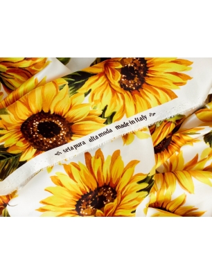 Tkanina jedwabna - Girasoli - w stylu Dolce&Gabbana - kolory