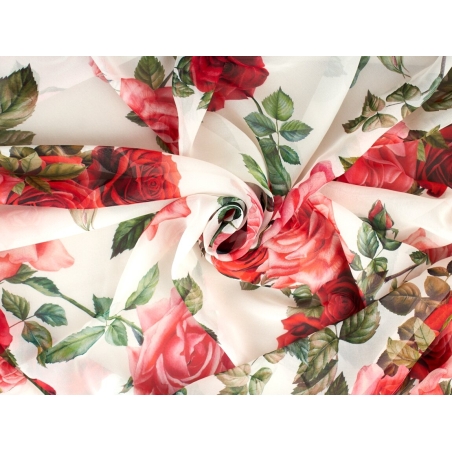 Тканина: шовковий шифон із фірмовим підписом Rose Rosse у стилі Dolce&Gabbana.