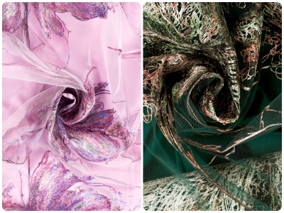 Geborduurde kant op tule - Grande Fiore - kleuren