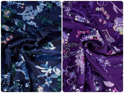 HOLO kant - geborduurd met pailletten op tule