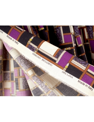 Tissu de robe en laine dans le style de Louis Vuitton.