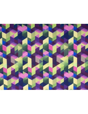 Wool dress fabric in a geometric pattern.