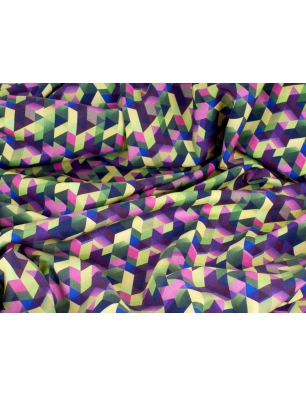 Wool dress fabric in a geometric pattern.