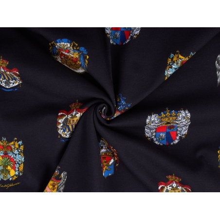 Бавовняна трикотажна тканина з еластаном - візерунок у стилі Dolce&Gabbana