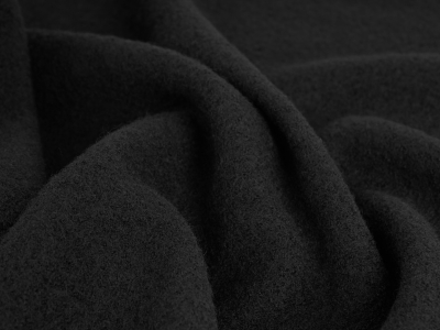 Tkanina na płaszcz - czarna wełna parzona