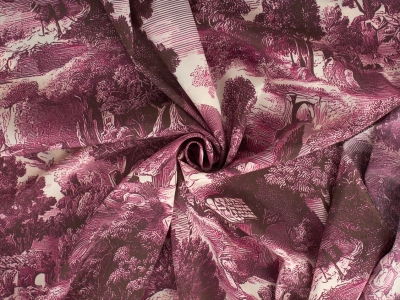 Signature silk fabric - Burgundy Forest in Dior style.