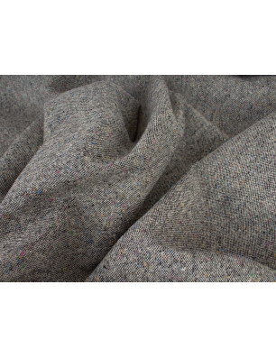 Wool fabric with silk - gray tweed in McQueen style