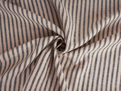 Linen fabric with viscose stripes.
