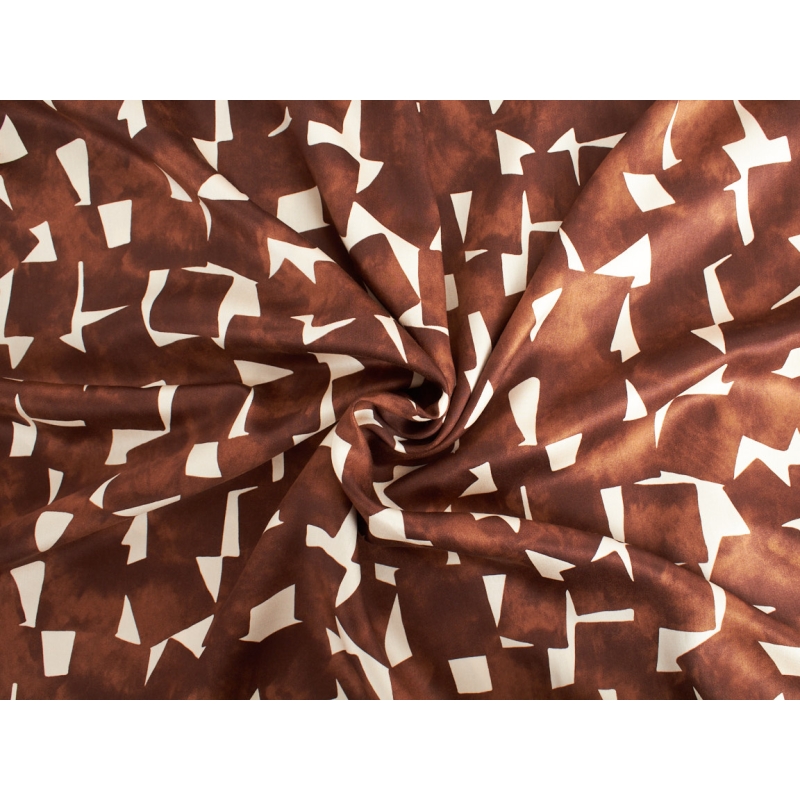 Viscose fabric with a subtle sheen in a geometric pattern.