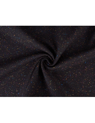 Wool suiting fabric with silk - black tweed in the McQueen style