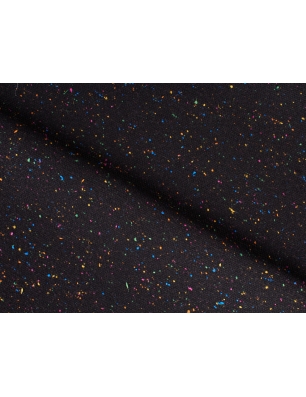 Wool suiting fabric with silk - black tweed in the McQueen style