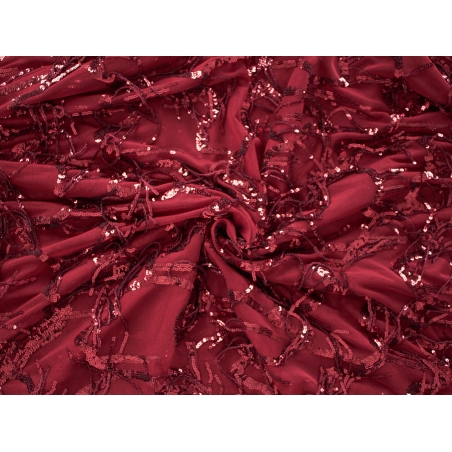 Pizzo elastico con paillettes - frange