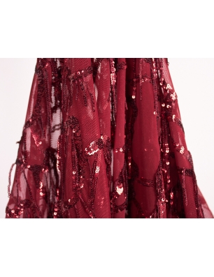 Pizzo elastico con paillettes - frange