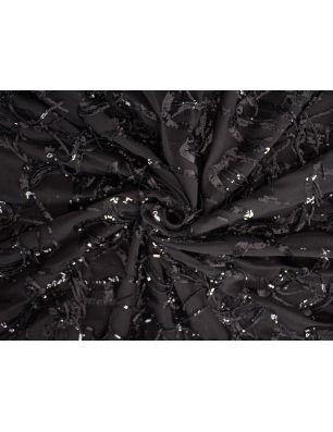 Stretch lace with sequins - fringe