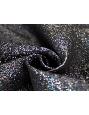 Stretch woven suit fabric with a holographic thread