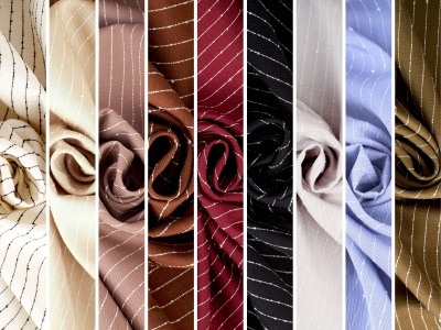Lyocell viscose fabric in fine stripes