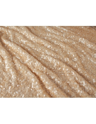 Pailletmateriale - pailletter på tyl - materiale med pailletter - champagne