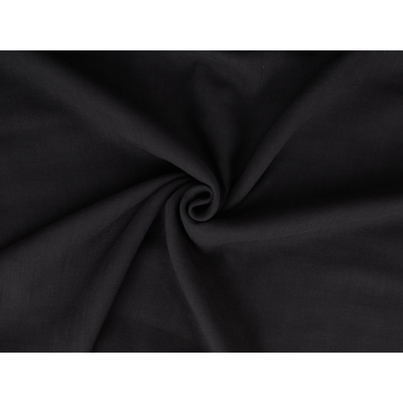 Muslin wool fabric - black gauze