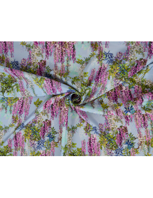 Seda com padrão floral - crepe de seda - no estilo Dolce& Gabbana