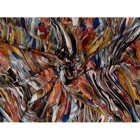 Art silk in a painted pattern