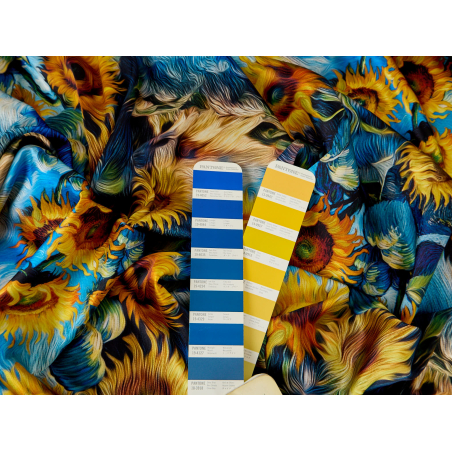 Silk satin with elastane - Van Gogh's Sunflowers