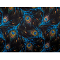 Satin de soie avec élasthanne aux plumes de paon