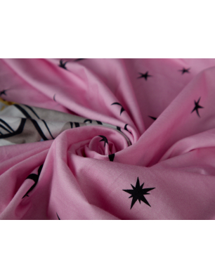 Jersey de algodón por metros rosa claro con patrón - Mayorista de Telas Bemax