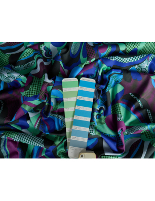 Baumwoll-Jersey mit geometrischem Muster – Stoff-Großhandel Bemax