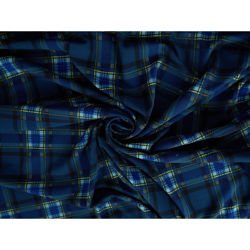 Stretch knit with a Scottish plaid pattern