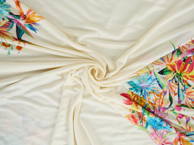 Jersey aus zarter Viskose mit Blumenmuster - Stoffgroßhandel Bemax