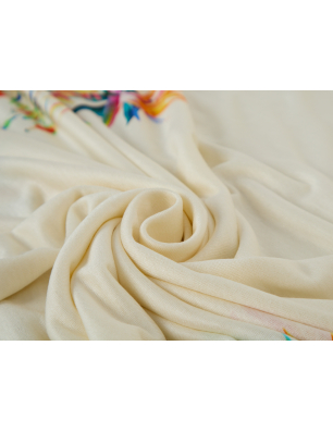Tricot de viscose delicada com padrão floral - Fornecedor de Tecidos Bemax