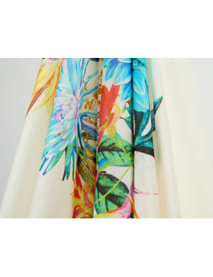 Knit fabric made of delicate viscose in a floral pattern - Bemax Fabrics Wholesale