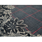 Viscose knit with elastane - check pattern and lace - repeat