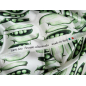 D&G-style silk satin with elastane in green peas pattern