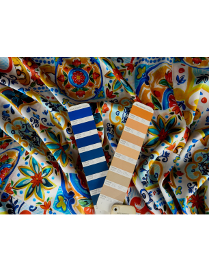 Silk satin with elastane, silk by the meter, multicolored - Bemax Fabrics Wholesale
