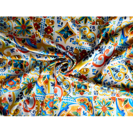 Silk satin with elastane, silk by the meter, multicolored - Bemax Fabrics Wholesale